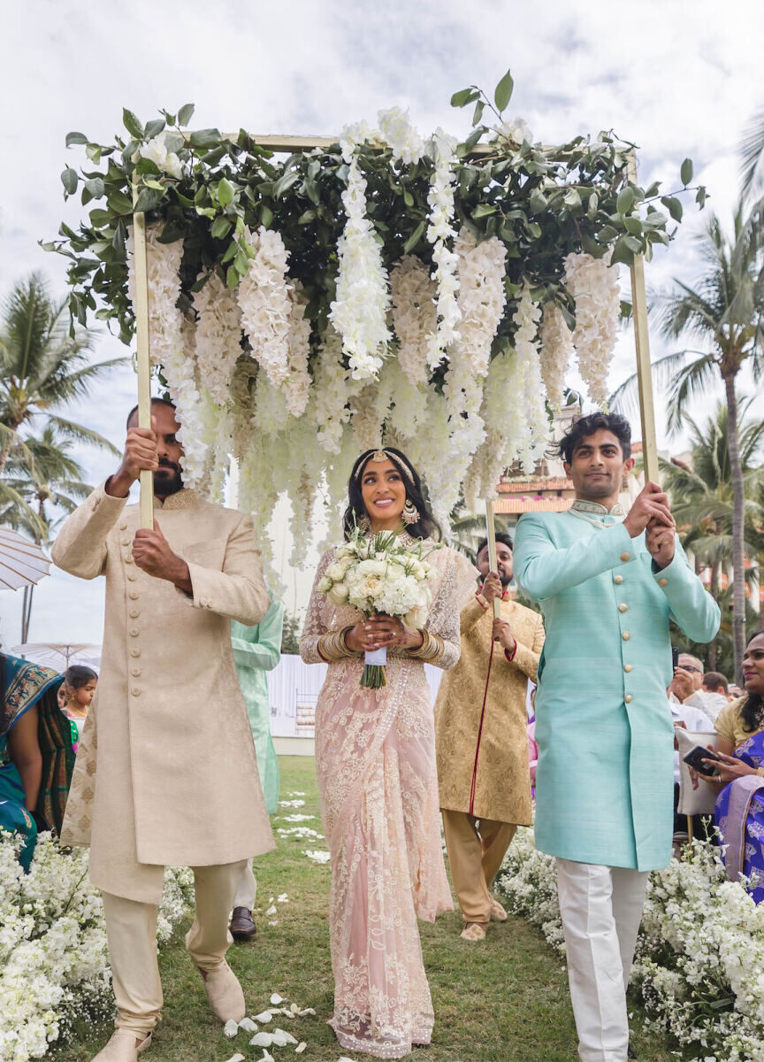 Wedding Tips: A bride walking down the aisle.